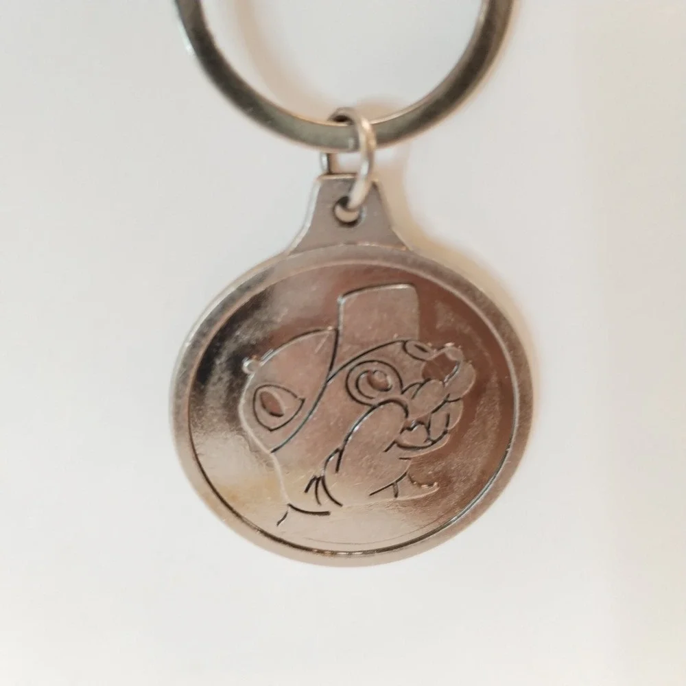Buc-ee's Logo Metallic Keychain Key Ring 1.5 inches Bucee's Gas Station